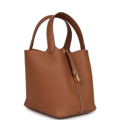 Hermes Picotin Lock 22 Gold Clemence Gold Hardware
