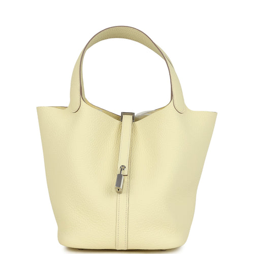 Hermes Picotin Lock 22 Jaune Milton Clemence Palladium Hardware