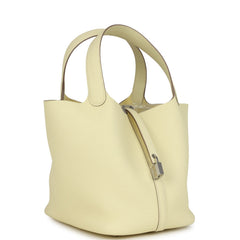 Hermes Picotin Lock 22 Jaune Milton Clemence Palladium Hardware