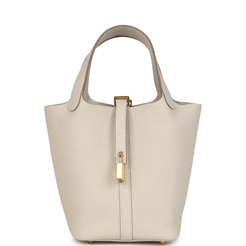 Hermes Picotin Lock 18 Craie Clemence Gold Hardware