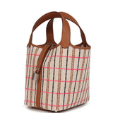 Hermes Picotin Lock 18 Gold, Ecru-Beige, Rose Pop, Black Toile H and Fauve Swift and Toile H Palladium Hardware