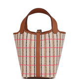 Hermes Picotin Lock 18 Gold, Ecru-Beige, Rose Pop, Black Toile H and Fauve Swift and Toile H Palladium Hardware