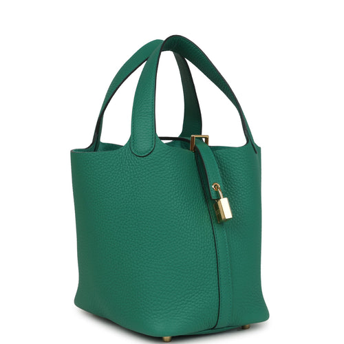 Hermes Picotin Lock 18 Vert Vertigo Clemence Gold Hardware