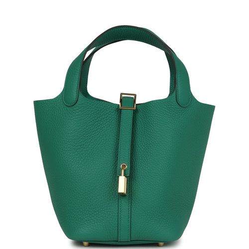 Hermes Picotin Lock 18 Vert Vertigo Clemence Gold Hardware
