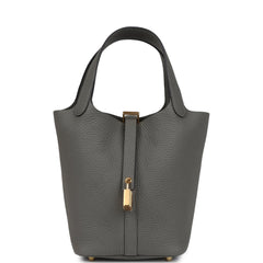 Hermes Picotin Lock 18 Gris Meyer Clemence Gold Hardware