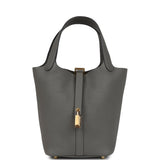 Hermes Picotin Lock 18 Gris Meyer Clemence Gold Hardware