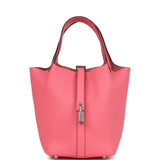 Hermes Picotin Lock 18 Rose Azalee Clemence Palladium Hardware