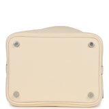 Hermes Picotin Lock 18 Nata Clemence and Jaune Citron Ostrich Touch Palladium Hardware