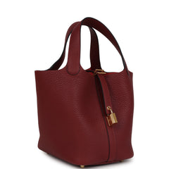 Hermes Picotin Lock 18 Rouge H Clemence Gold Hardware