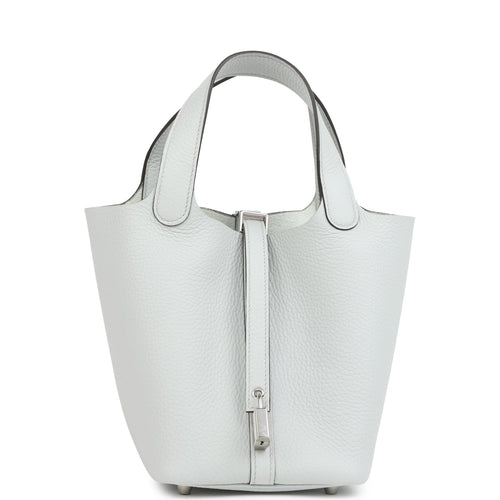 Hermes Picotin Lock 18 Bleu Pale Clemence Palladium Hardware