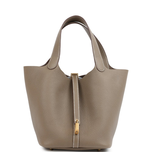 Hermes Picotin Lock 22 Etoupe Clemence Gold Hardware