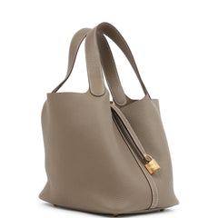 Hermes Picotin Lock 22 Etoupe Clemence Gold Hardware