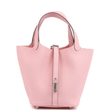 Hermes Picotin Lock 18 Rose Sakura Clemence Palladium Hardware - Thumbnail View 1