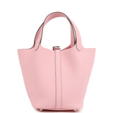 Hermes Picotin Lock 18 Rose Sakura Clemence Palladium Hardware - Thumbnail View 5