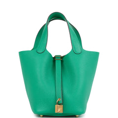 Hermes Picotin Lock 18 Menthe Clemence Gold Hardware