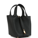 Hermes Picotin Lock 18 Black Clemence Gold Hardware