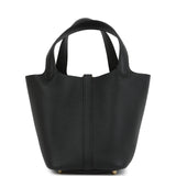 Hermes Picotin Lock 18 Black Clemence Gold Hardware