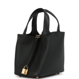 Hermes Picotin Lock 18 Black Clemence Gold Hardware