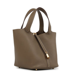 Hermes Picotin Lock 22 Etoupe Clemence Gold Hardware