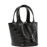 Hermes Micro Picotin Lock 14 Black Matte Alligator Palladium Hardware