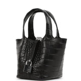 Hermes Micro Picotin Lock 14 Black Matte Alligator Palladium Hardware