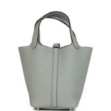 Hermes Picotin Lock 18 Bleu Glacier Clemence Palladium Hardware