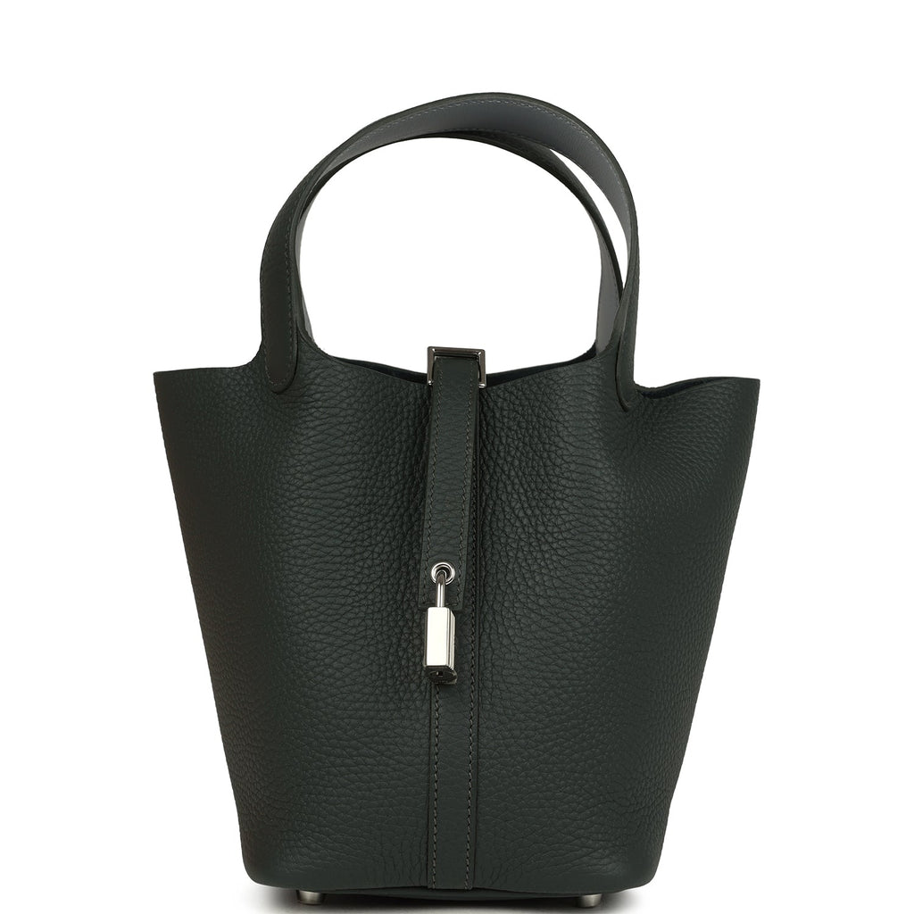 Hermes Picotin Lock 18 Eclat Vert Mangrove Clemence and Gris