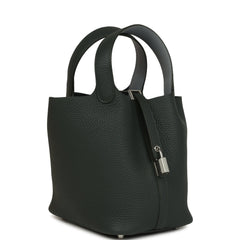 Hermes Picotin Lock 18 Eclat Vert Mangrove Clemence and Gris Pantin Swift Palladium Hardware