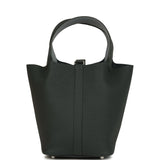 Hermes Picotin Lock 18 Eclat Vert Mangrove Clemence and Gris Pantin Swift Palladium Hardware