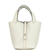 Hermes Picotin Lock 18 New White Clemence Palladium Hardware - Thumbnail View 1