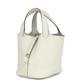 Hermes Picotin Lock 18 New White Clemence Palladium Hardware - Thumbnail View 3