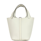 Hermes Picotin Lock 18 New White Clemence Palladium Hardware - Thumbnail View 5