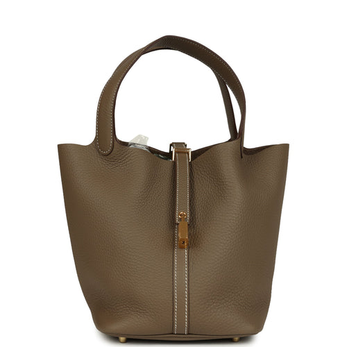 Hermes Picotin Lock 22 Etoupe Clemence Gold Hardware