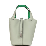 Hermes Picotin Lock 18 Eclat Gris Neve Clemence and Vert Comics Swift Palladium Hardware - Thumbnail View 1