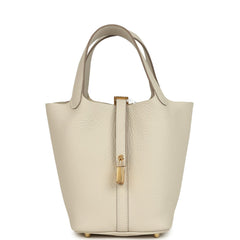 Hermes Picotin Lock 18 Craie Clemence Gold Hardware