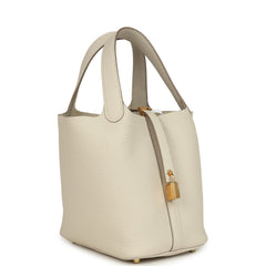 Hermes Picotin Lock 18 Craie Clemence Gold Hardware
