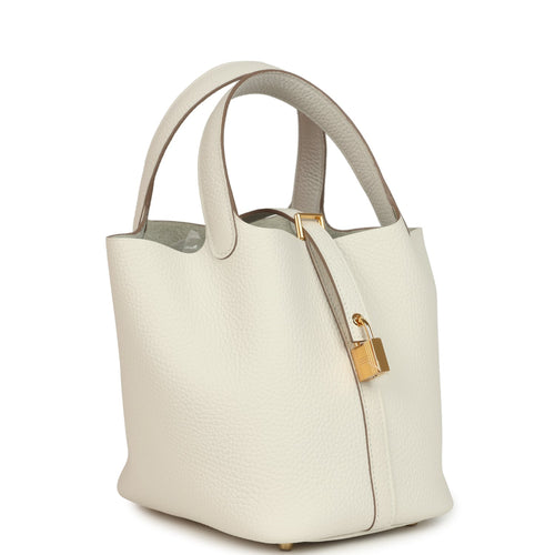 Hermes Picotin Lock 18 Gris Pale Clemence Gold Hardware