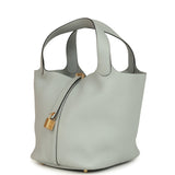 Hermes Picotin Lock 22 Bleu Glacier Clemence Gold Hardware