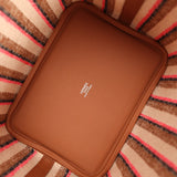 Hermes Stripe Picotin Lock 18 Gold Swift and Ecru-Beige, Rose Pop, Black and Fauve Toile H Canvas Palladium Hardware
