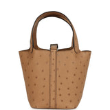 Hermes Micro Picotin Lock 14 Chai Ostrich Palladium Hardware - Thumbnail View 4
