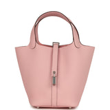 Hermes Picotin Lock 18 Rose Sakura Clemence Palladium Hardware