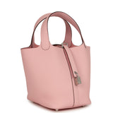 Hermes Picotin Lock 18 Rose Sakura Clemence Palladium Hardware