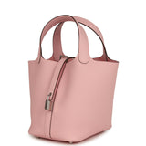 Hermes Picotin Lock 18 Rose Sakura Clemence Palladium Hardware