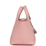Hermes Picotin Lock 18 Rose Sakura Clemence Palladium Hardware