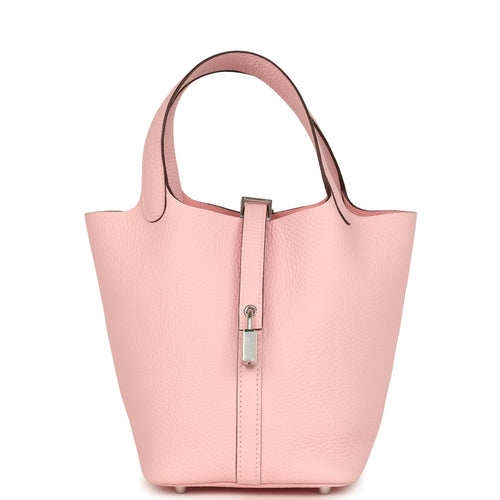 Hermes Picotin Lock 18 Rose Sakura Clemence Palladium Hardware