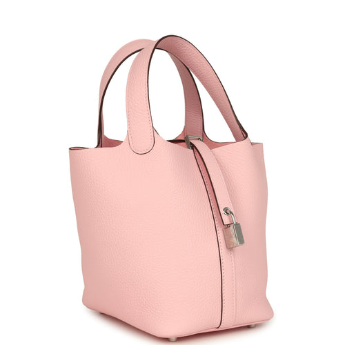 Hermes Picotin Lock 18 Rose Sakura Clemence Palladium Hardware