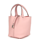 Hermes Picotin Lock 18 Rose Sakura Clemence Palladium Hardware