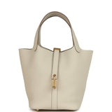 Hermes Picotin Lock 18 Craie Clemence Gold Hardware