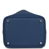 Hermes Picotin Lock 18 Bleu Tie Clemence Palladium Hardware