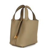Hermes Picotin Lock 18 Beige Marfa Clemence Gold Hardware